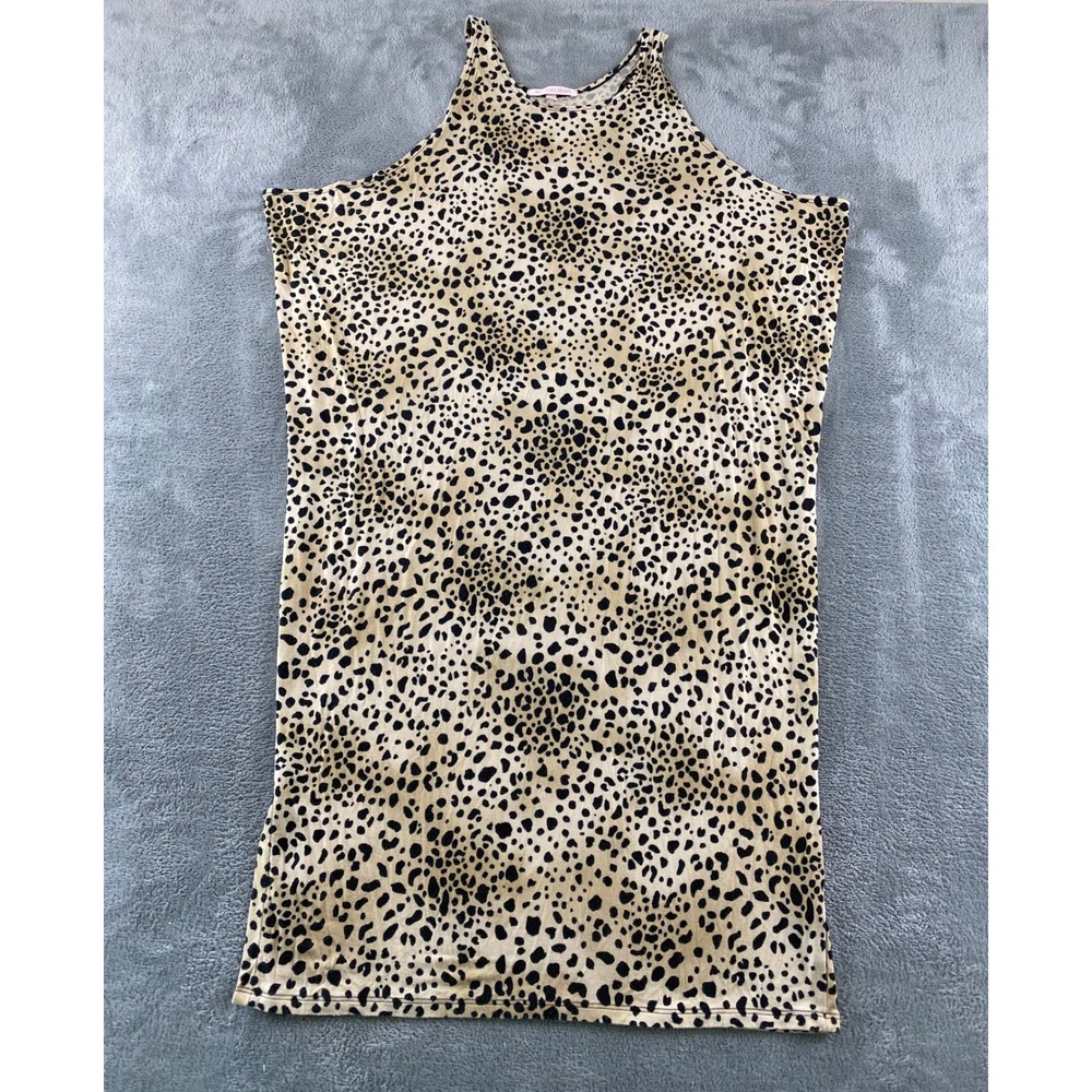 Victoria's Secret Cheetah Animal Print Halter Shift Dress Tan Black Womens S/P